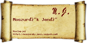 Moszurák Jenő névjegykártya